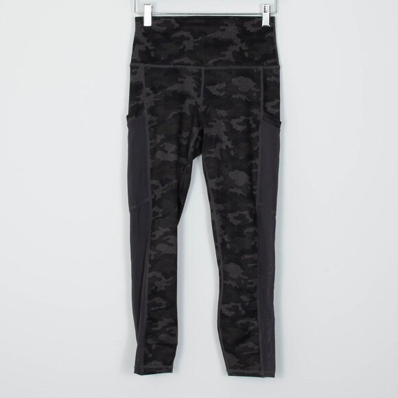 Athleta Powerhold On The Go Camo Media Pocket Capri Leggings Womens Size Small - Picture 2 of 8